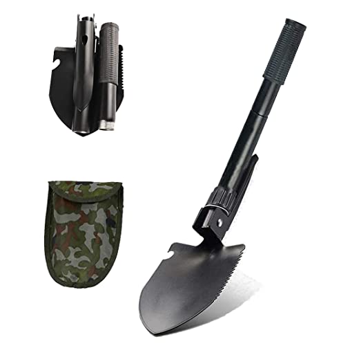 Errum Mini Klappspaten Multifunktional Klappspate Schaufel aus Hochwertiger Legierter Stahl Folding Shovel, Faltbare Schaufel Kohlenstoffstahl Klappschaufel Tragbare Schaufel Auswahlwerkzeuge Cover