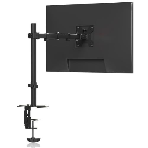 Adjustable Standing Desk Pholiten Single Monitor Stand, Heavy Duty Adjustable Monitor Arm Desk Mount for 13-27Inch, Tilt,...