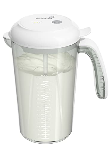 Image of Grownsy One Step Baby Formula Mixer Pitcher – Electric, Motorized System Mixing Infant Formula Powder for Baby Bottles - 1000ml Large Capacity, Mix 32oz of Formula at Once - Portable for Travel (gray)