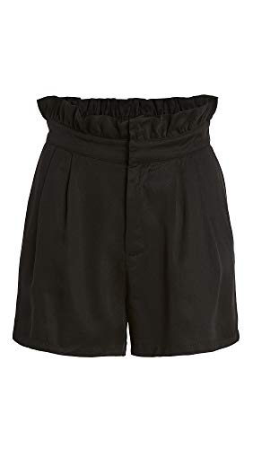 cupcakes and cashmere Women's Leah High Waisted Paper Bag Short, Black, Medium