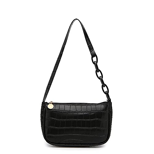 SYGA Womens Black Handbags Crocodile Pattern Bag Ladies Shoulder Bag (B0CM6MYRPT) Amazon Price History, Amazon Price Tracker