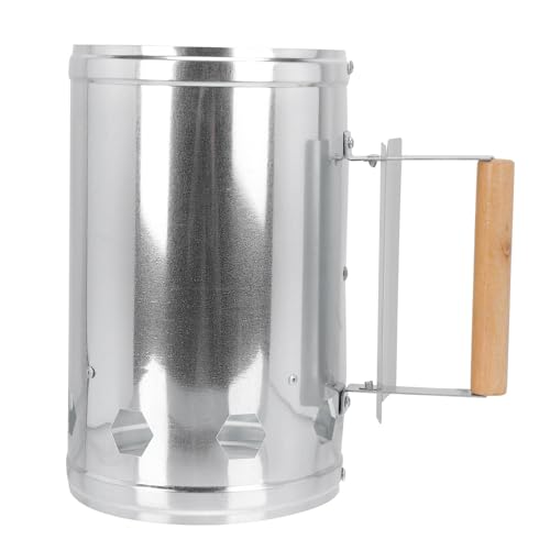 Yardenfun Secchio Accendi Carbonella per Barbecue Esterno con Manico Isolante Ciminiera Avvio Rapido per Carbonella Uniforme e Accensione Veloce