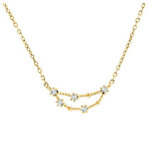 PAVOI 14K Yellow Gold Plated Astrology Constellation Horoscope Zodiac Necklace 16-18" - Capricorn