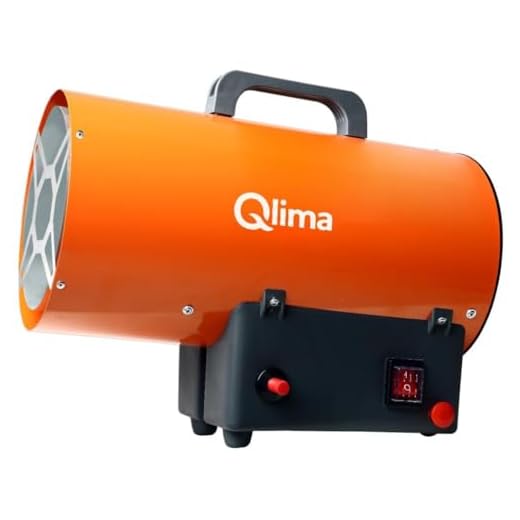 Qlima GFA1010 - Calentador de estufa de gas de aire forzado, termoventilador industrial de alta potencia, de butano o propano, encendido rápido, generador de calor instantáneo con ventilador 10 kW