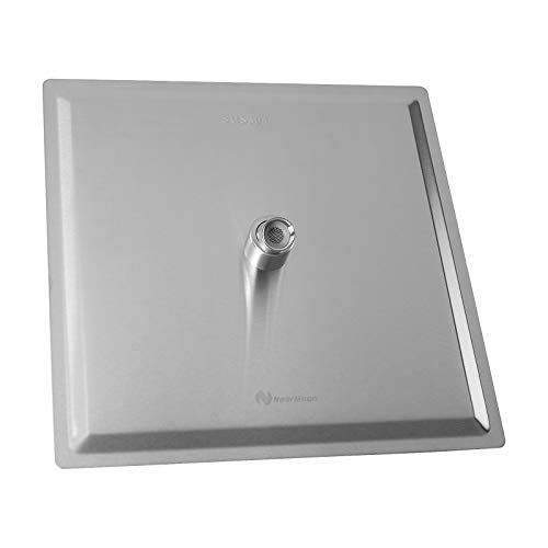 NearMoon Rain Shower Head High Flow Stainless Steel Square Rain Shower Waterfall Bathtub Shower Body Cover Ceiling or Wall Mount (16 inch, Brushed Nickel)