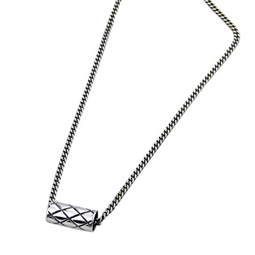 Collar Colgante Collar de Tubo Redondo a Cuadros Explosivo, Collar de paspartú Retro de Plata Femenina, Colgante, Cadena de clavícula Regalos de Fiesta de cumpleaños de Navidad