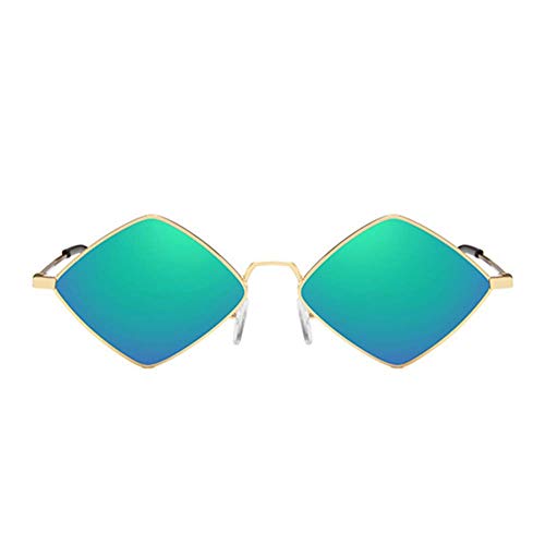 Image of ENTHYI Diamond Shape SunGlasses for Men /Women Metal Quadrilateral Frame Shades Film Sun glasses UV Protection