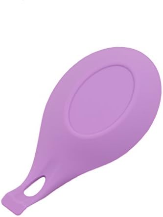 Kshcf Kitchen Silicone Spoon Rest Heat Resistant Spoon Holder Utensil Place Mat,Purple