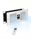 Apexicalo Room to Room Air Transfer Fan with Remote, 300 CFM Through Wall Vent Fan with Temperature Control, Hardwired Room to Room Fan for Kitchen, Wood Stove & Laundry (Fits 3.8"-7.4" Walls)