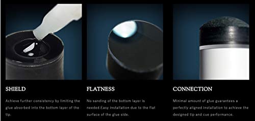 Kamui Clear Black Laminated Pool Billiard Cue Tip - 1 Pc (Super Soft, 13 Mm) #TOP5