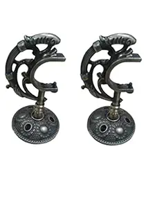 Premium Fine Design Curtain Bracket Finial 2 Pieces and Support 2 Pieces for Window and Door Fittings Suitable for 1 inch Rod Bronze Colour (2 Pairs)