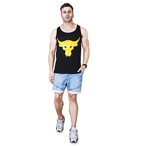 Image of Veirdo Cotton Sleeveless Tshirt for Men Black