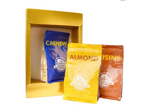 Image of Nature's Blend - Essential Dry Fruits|Maroon New|Pack of 3|250g pouch|Almond, Cashew, Raisins|Soft Top