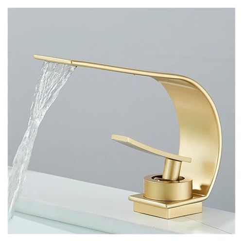 Robinet cascade or en acier inoxydable 304 pour mitigeur d'eau chaude froide de salle de bain chic