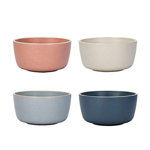MDZF SWEET HOME 28 Oz Porcelain Bowl Set 6 Inch Deep Bowl for Cereal Soup Fruit-Salad and Dessert Serving Bowls Set of 4