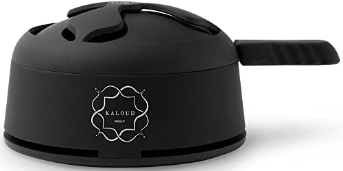 Kaloud Lotus I Plus Hookah Bowl - Aluminum Shisha Bowl Hookah Heat Management Device - Perfect for Cleaner, Smoother, Tastier Hookah Flavor and Longer Lasting Smoke Sessions - Niris Black
