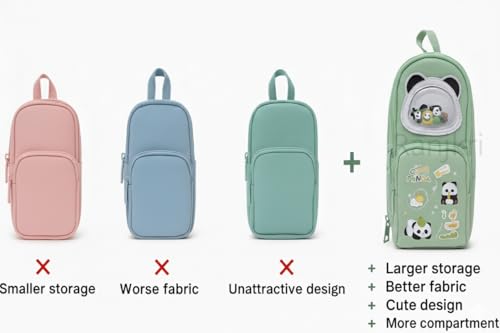 Image of Cute Pencil Pouch for Kids | 3 Large Compartments | Water-Resistant, Lightweight, Durable Fabric | School Stationery Organizer for Boys & Girls | Multi Storage Case