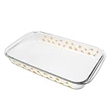Option de service : le plateau de service en verre sert également de plat élégant allant au four, vous permettant de servir des repas directement four avec une touche de sophistication, assiette de poisson cuit vapeur, plat à rôtir rectangulaire