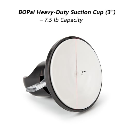 BOPai Suction Cup Shower Head Holder for Handheld Shower – No Drill, for Smooth Surfaces Only, Vertical Mount Only, Oil Rubbed Bronze