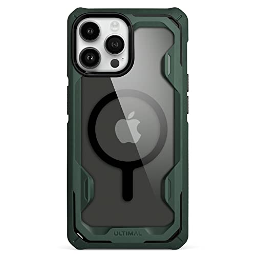 Ultimal Case Designed For Iphone 13 Pro Max 6.7 Inch Compatible With Magsafe, Rugged Shockproof Bumper Case Cover With Lightweight Slim Sporty Design (Green/Black) #TOP1