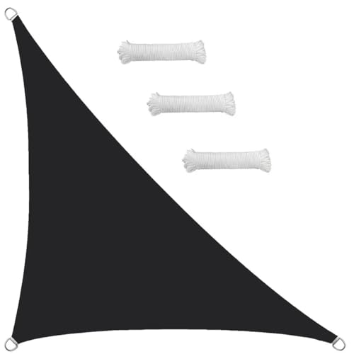 Auvent de soleil extérieur carré rectangle triangulaire toile d'ombrage noire - 2