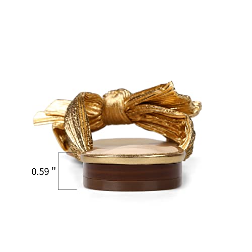 MICIFA Women's Bow Flat Sandals Open Toe Summer Comfort Slip on Slide Sandals Bridal Wedding Dress Shoes4