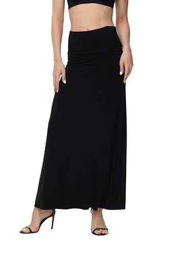 Black Maxi Skirts for Women Ankle Length Long Skirt High Waisted Maxi Skirt