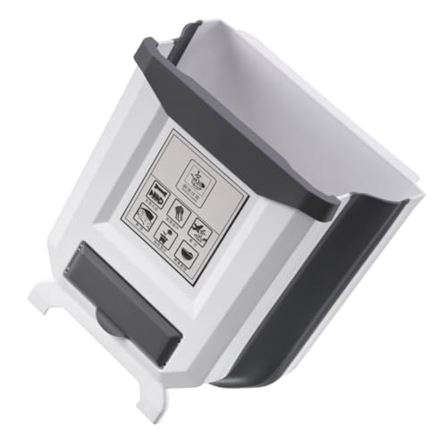 Caneca de basura rectangular blanca para puerta