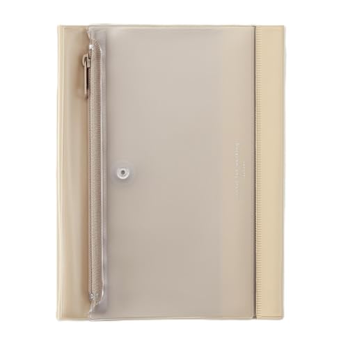 isshoni. N1929 Notebook Cover with Pen Case Recycled PVC B6 [Beige]