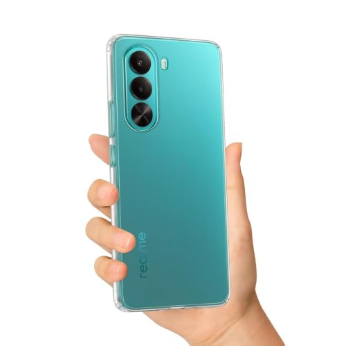 Image of REALCASE Silicone Back Cover Case, Scratch Resistant Protective Crystal Clear Transparent Shock Proof Back Cover Case for Realme P4X 5G