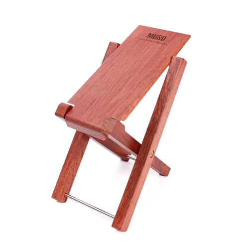 Guitar Stool Foot Rest, Adjustable Foot Stool Folded Wooden Guitar Pedal,Pedicure Foot Stool Footrest 4 Level (Bubinga)