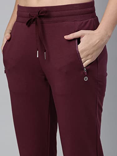 Image of Enamor Mid Rise 7 /8th length Drawstring Closure Cotton Terry Jogger For Women - Slim Fit, Super Soft, Antimicrobial - A401