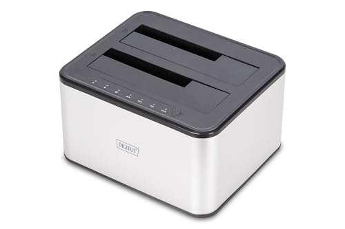 Digitus Da-71540-2 – Docking Station Sata Hdd Duale – Usb 3.0 – Per Ssd E Hard Disk 2,5"/3,5" – Sata 3 – Con Funzione Di Clonazione – Plug & Play – Gr