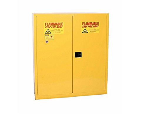 Image of Eagle Drum Storage Safety Cabinet, Manual Closing, 2 Doors, 2 Vertical Drum, 58 inch Width x 65 inch Height x 31-1 /4 inch Depth, 110 Gallon Capacity, Made in The USA, PEST1955