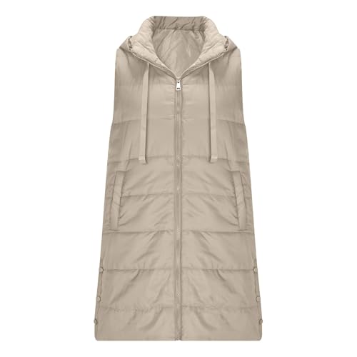 ANANASURF Womens Long Puffer Vest Winter Hooded Quilted Jackets - image 7