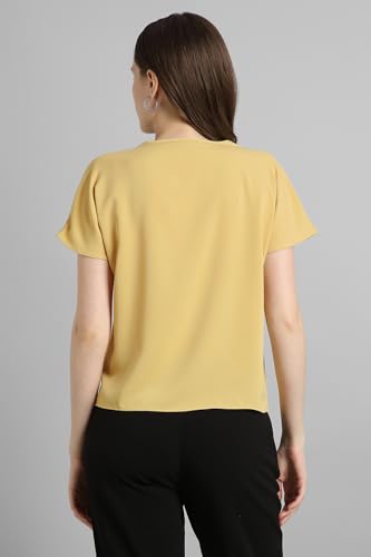 Image of Van Heusen Women's Polyester Regular Fit Half Sleeve V Neck Formal Top