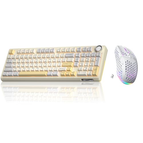 Image of SOLAKAKA KI99 Pro and SM600,Wireless Keyboard and Mouse Combo for Gaming,White
