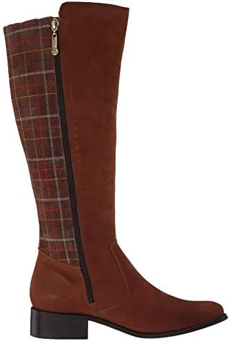 Marc Joseph New York Women's Genuine Leather Luxury High Top Riding Boot with Plaid Detail Knee, Cappuccino Nubuck, 7 M US | Image 5