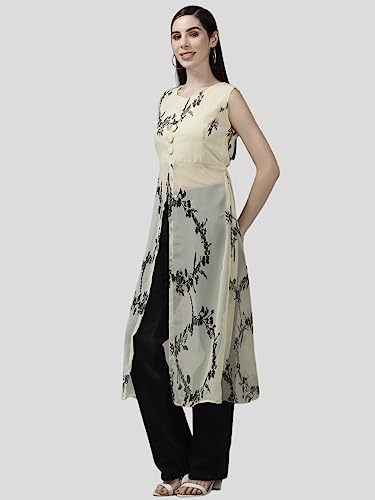 Image of Aarika Womens Lemon Color Georgette Embroidery Top