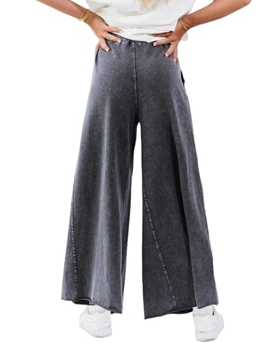 Women Wide Leg Sweatpants Jeans High Waist Baggy Trouser Loose Boyfriend Denim Pants Y2K2