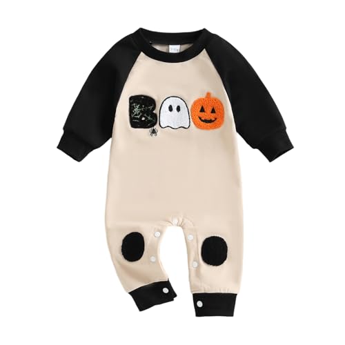 Ynibbim Baby Halloween Clothes Fall Romper Hey Pumpkin Embroidery Playsuits Newborn Boy Girl Jumpsuit Infant One Piece Outfit