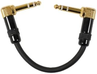 Audio2000's C25000 0.5 Feet 1/4 Inch TRS Right Angle to 1/4 Inch TRS Right Angle Cable
