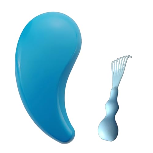 Comma-Shaped Small Dog Brush and Cleaning Comb, Fit for Yorkie, Shih Tzu, Maltese Maltipoo Pomeranian - Gentle Soft Bristles for Effortless Pet Hair Removal, Puppy Essentials (Blue)