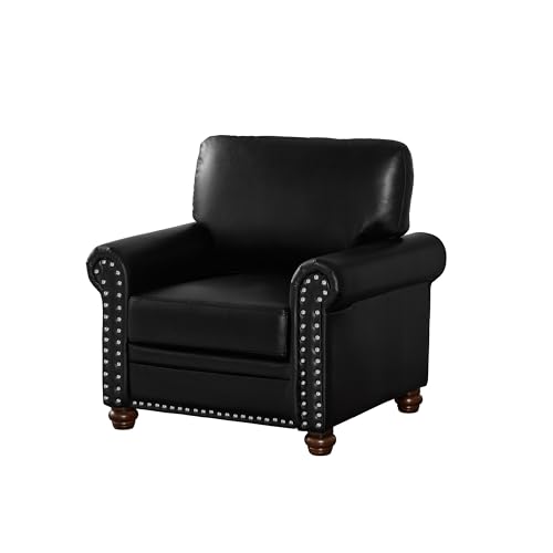 Sillón Contemporáneo Piel Sintética Negro miniatura 5