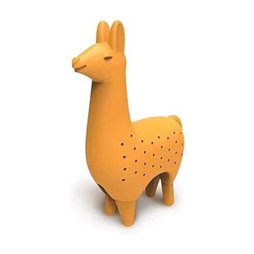 Genuine Fred, COMO Tea LLAMA, infusor de ch&aacute; de silicone reutiliz&aacute;vel de lhama, laranja, presente...