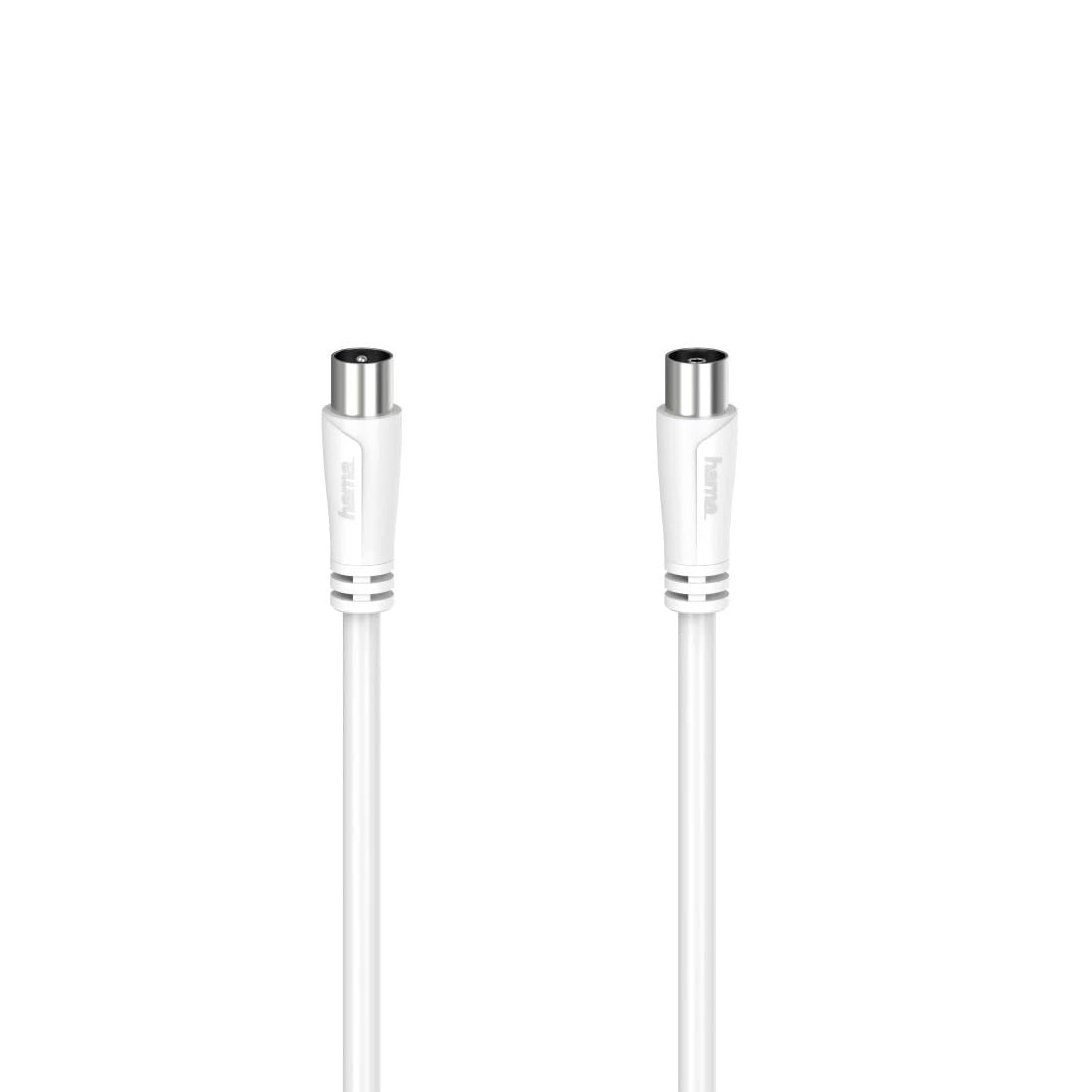 Hama | Cable de antena M-H (Cable de 20m, Ideal para TV por Cable, Enchufe coaxial, 90dB) Color blanco