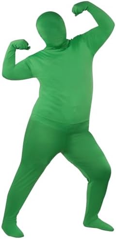 UTEBIT XXL Full Bodysuit Unisex Spandex Stretch Adult Costume Zentai Disappearing Man Body Suit, Full Green, Full Green