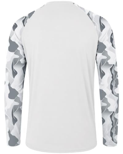 Image of FISHEAL Mens Long Sleeve Fishing Camo Shirts, UPF 50+ Sun Swim Rash Guard