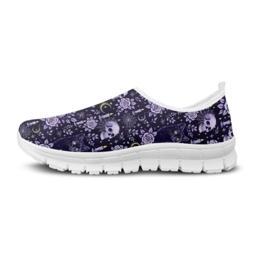 Image of Floral Sneakers for Women Colorful Art Shoes for Women Slip On Casual Work Shoes