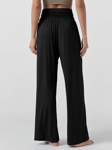 Best Palazzo Pants for Women Over 50: Comfort Meets Confidence (2025 Complete Guide) 7 ODODOS Women's Wide Leg Palazzo Lounge Pants with Pockets Light Weight Loose Comfy Casual Pajama Pants-30 inseam, Black, Small